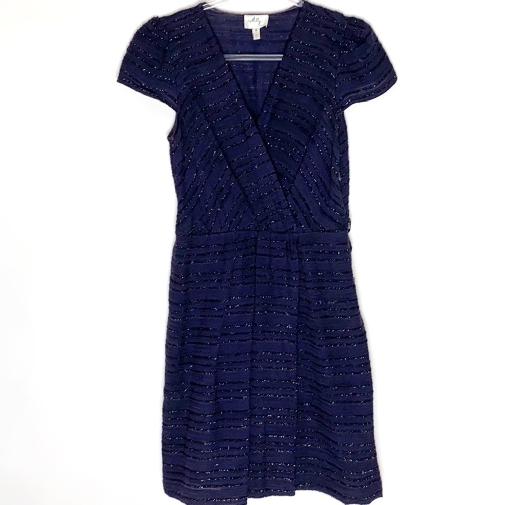 Milly Allison faux wrap sparkly blue dress sz 8